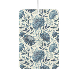Blue Peony Garden Watercolor Car Air Freshener