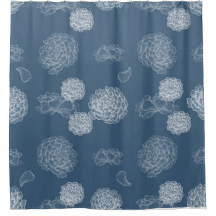 Blue Peony seamless floral pattern  Shower Curtain