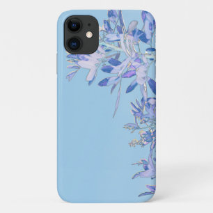Blue Pepper Tree Leaves iPhone 11 Case