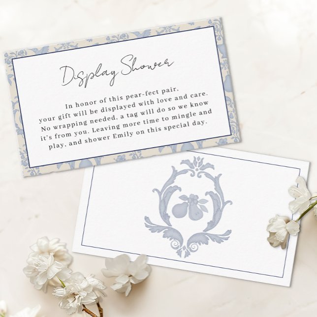 Blue Perfect Pear Display Shower Insert Card (Display Shower Card)