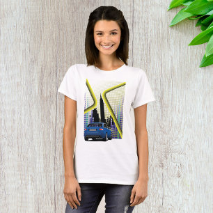 Blue Performance Car Urban Skyline T-Shirt