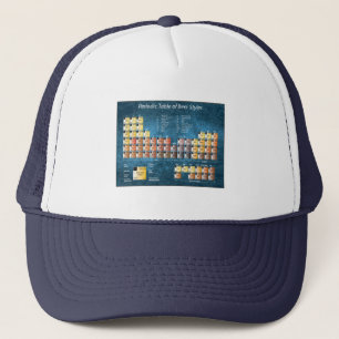 Blue periodic table of beer styles trucker hat