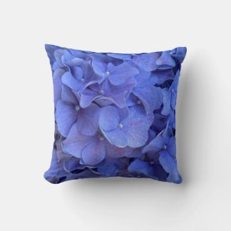 Blue periwinkle elegant floral hydrangeas cushion