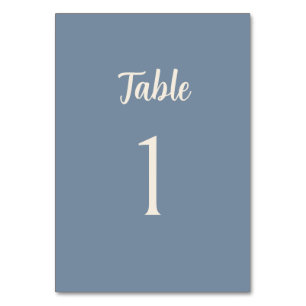 Blue Periwinkle Minimalist Wedding Table Number