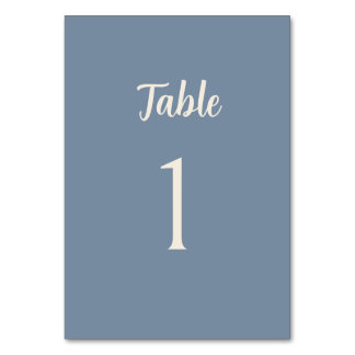Blue Periwinkle Minimalist Wedding Table Number