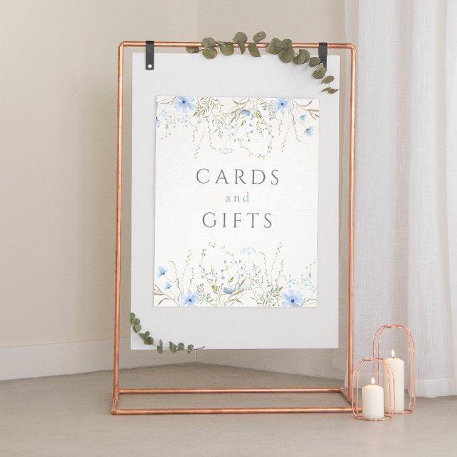 Blue Periwinkle Wildflower Wedding Card Gift Sign (Creator Uploaded)