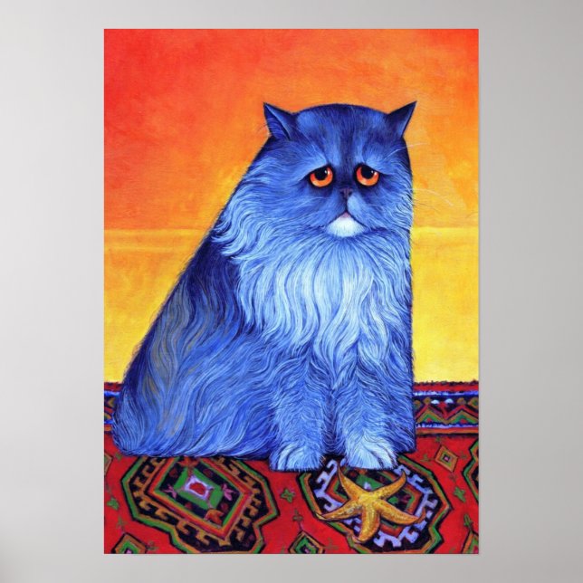 Blue Persian with Starfish Poster (Front)