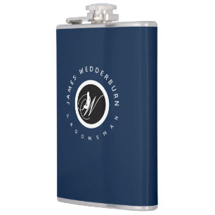 Blue Personalise Groomsman Wedding Favour Hip Flask