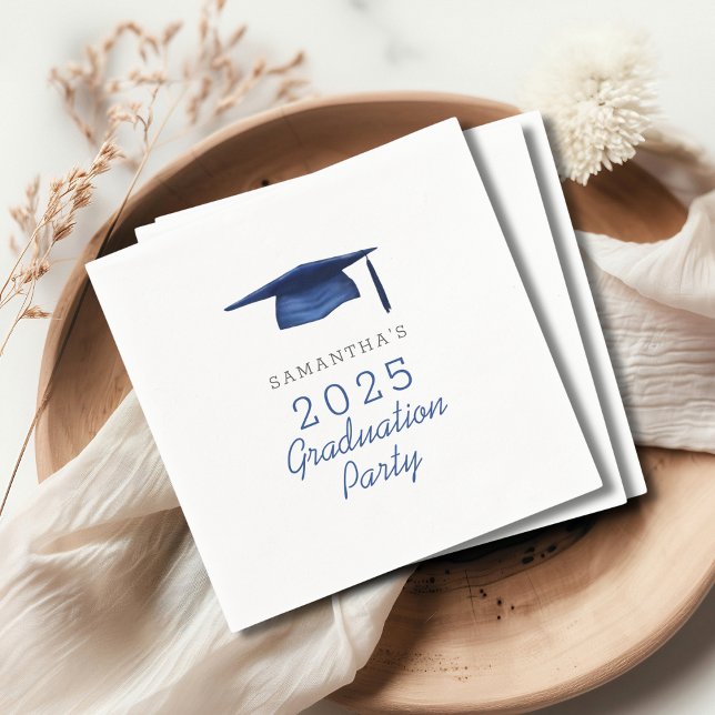 Blue Personalised 2025 Graduation Party  Napkin (Creator Uploaded)