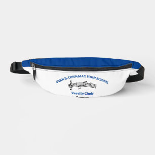 Blue Personalised Choir Singer Music Notes Bum Bags