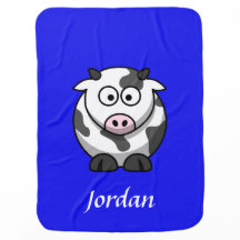 Blue Personalised Cow Blanket