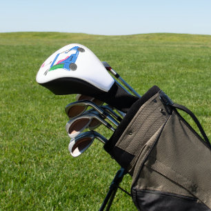 Blue Personalised Golf Cart Golf Head Cover
