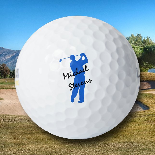 Blue Personalised Golfer Golf Balls (Creator Uploaded)