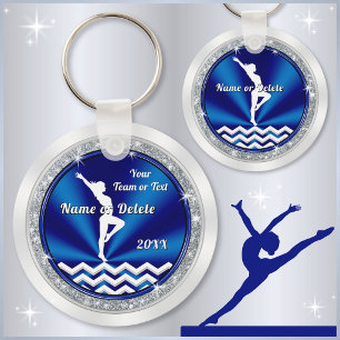Blue Personalised Gymnastics Gifts for Girls Team Key Ring