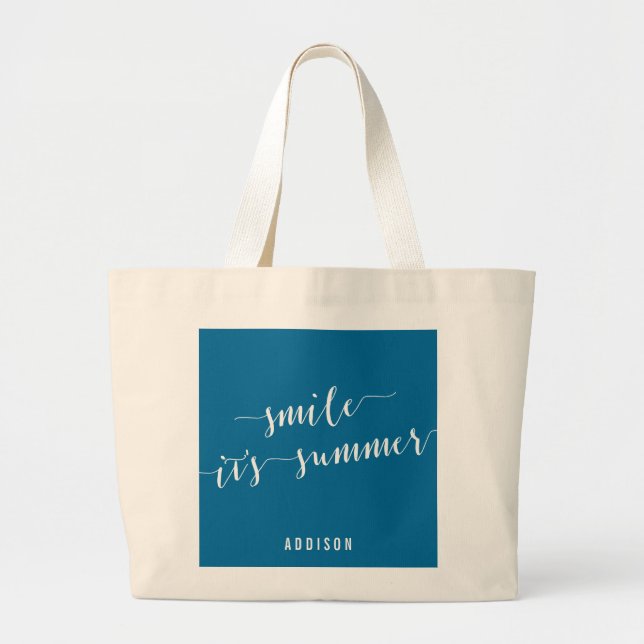 Blue Personalised Jumbo Tote Bags For Summer (Front)