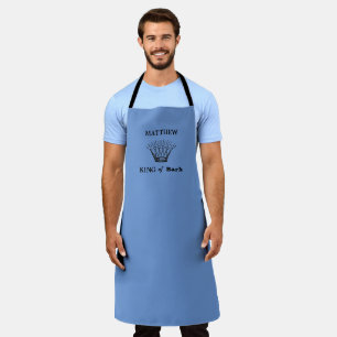Blue Personalised King of Bark Funny Apron