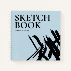 Blue Personalised Modern strokes Sketch Book