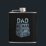 Blue Personalised Name The Man The Myth The Legend Hip Flask<br><div class="desc">Personalised your own name,  "the Man the Myth the Legend" typography design in black and blue,  great custom gift for men,  dad,  grandpa,  husband,  boyfriend on father's day,  birthday,  anniversary,  and any special day.</div>
