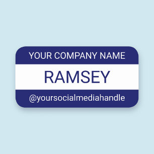 Blue Personalised Nametag Magnetic Custom Company Name Tag