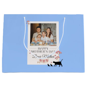 Blue Personalised Photo and Mothers Day Large Gift Bag