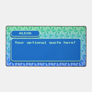 Blue Personalised Retro Gaming Pixel Art Desk Mat
