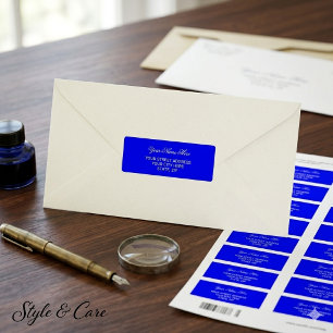 Blue Personalised Return Address Mailing Labels
