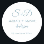 Blue Personalised Wedding,Bridal Shower,Engagement Classic Round Sticker<br><div class="desc">Personalised wedding, bridal shower/engagement gift</div>