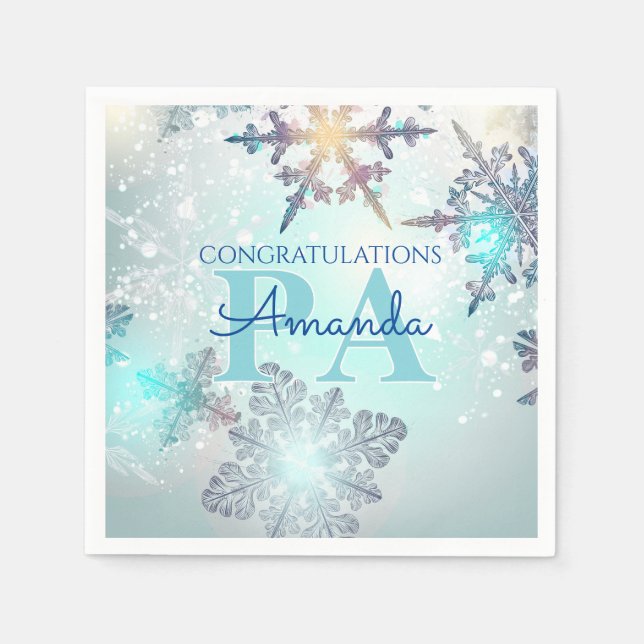 Blue Personalized Name PA Graduation  Napkin (Front)