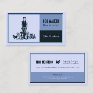 blue pet dog carrier vintage 1920 business card