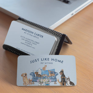 Blue Pet Sitting Service  Business Card