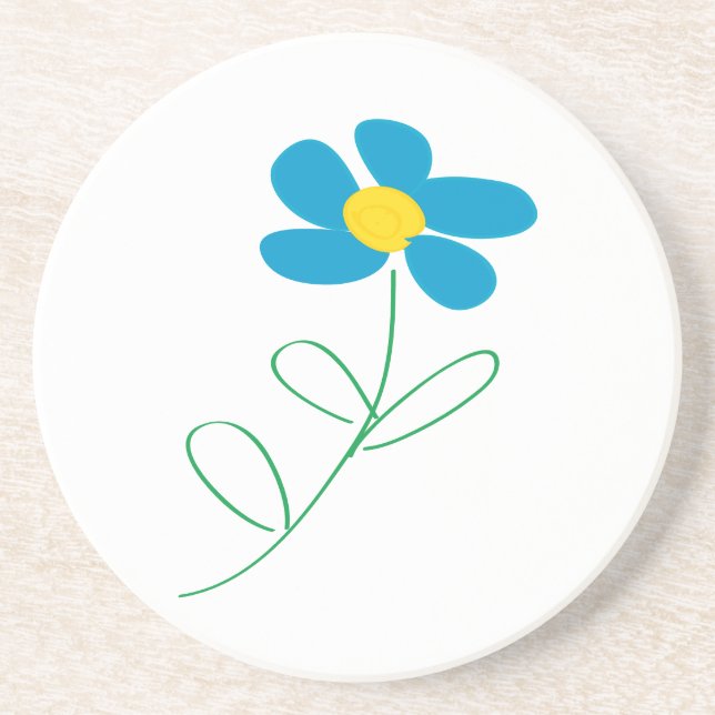 Blue Petal Flower Coaster (Front)