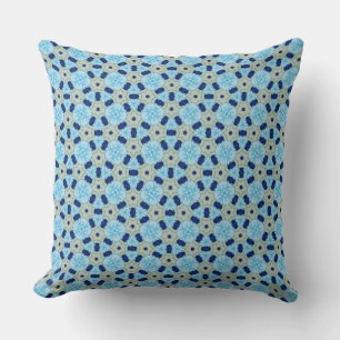 Blue Petal Harmony Throw Pillow