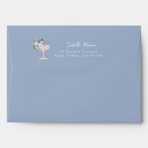 Blue Petals and Prosecco Bridal Shower Envelope