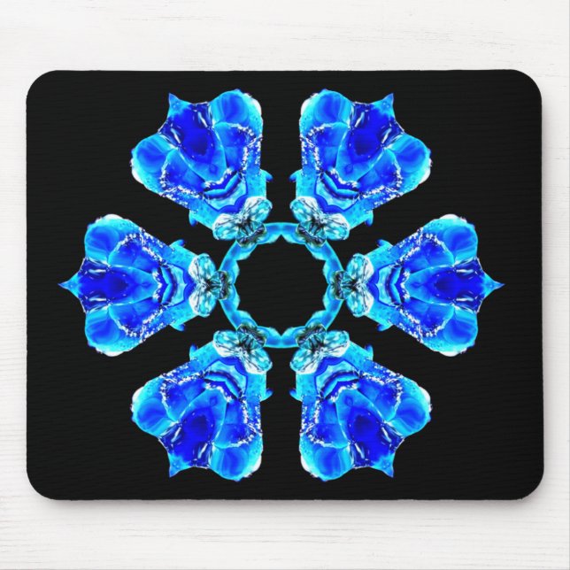 Blue Petals Mouse Pad (Front)