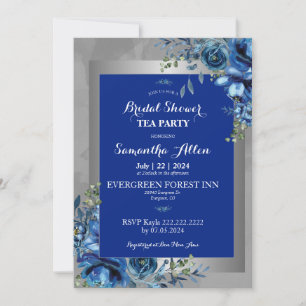 Blue Petals of Love Bridal Shower Invitation