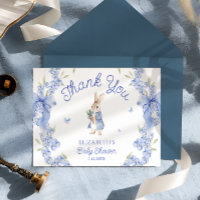 Blue Peter Rabbit Boy Baby Shower Thank You