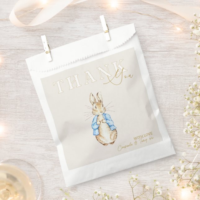 Blue Peter the Rabbit Baby Shower Thank You Favour Bags (Clipped)