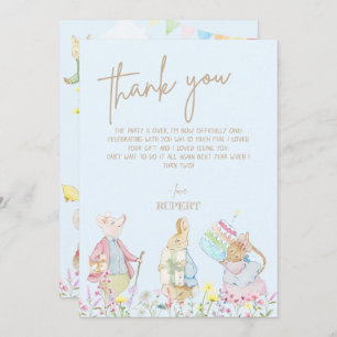 Blue Peter the Rabbit First Birthday Parade Thank You Card