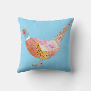 Blue Pheasant Cushion