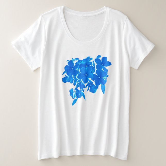 Blue Phlox Bouquet Plus Size T-Shirt (Design Front)