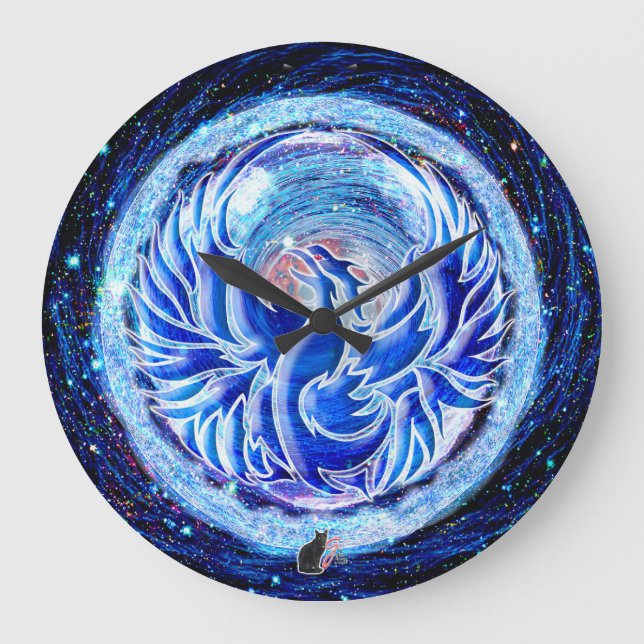 Blue Phoenix Large Clock (Front)