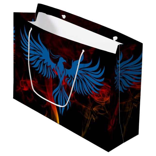 Blue Phoenix Large Gift Bag (Front Angled)
