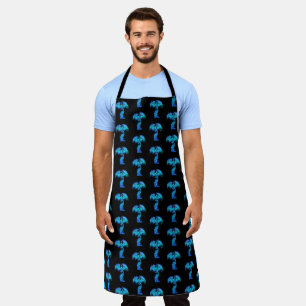 Blue Phoenix Rises From The Fiery Ashes Fantasy Apron