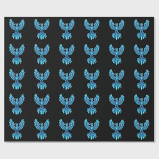 Blue Phoenix Rising Notebook - Fantasy Art Journal Wrapping Paper