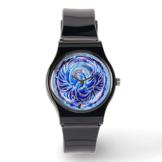 Blue Phoenix Silicone Watch (Front)