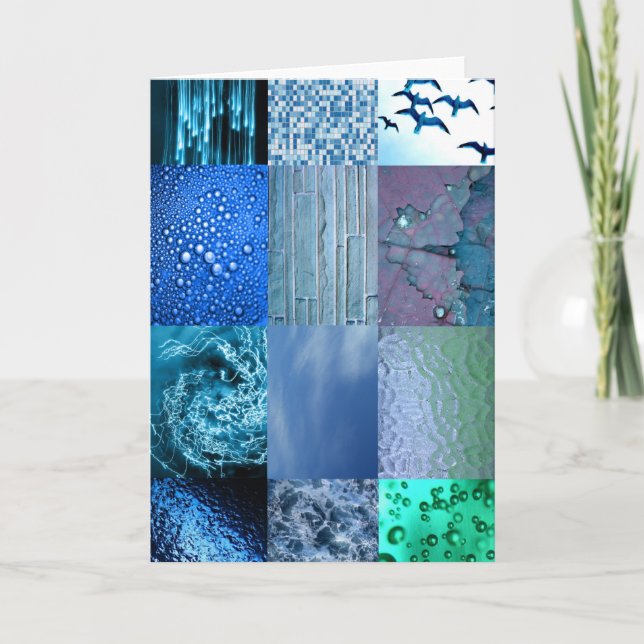 Blue Photo Collage Card (Front)