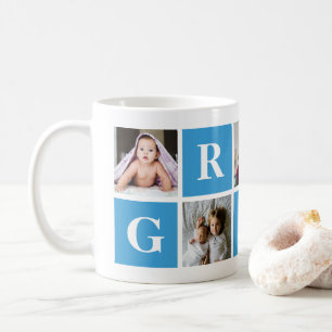 Blue Photo Collage Personalised Gramp Mug