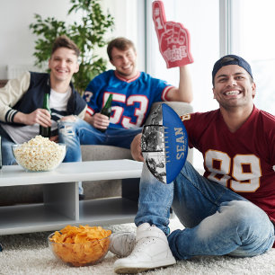Blue Photo Football Keepsake for Dad