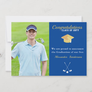 Blue Photo Golf Class of 2022 Graduation Announcement