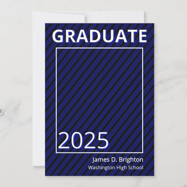 Blue Photo Graduation Invitation (Front)